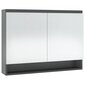 vidaXL LED kylpyhuoneen peilikaappi 80x15x60 cm MDF harmaa hinta ja tiedot | Kylpyhuonekaapit | hobbyhall.fi