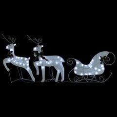 vidaXL Poro ja reki joulukoriste 140 LED-valoa ulkokäyttöön valkoinen hinta ja tiedot | Joulukoristeet | hobbyhall.fi