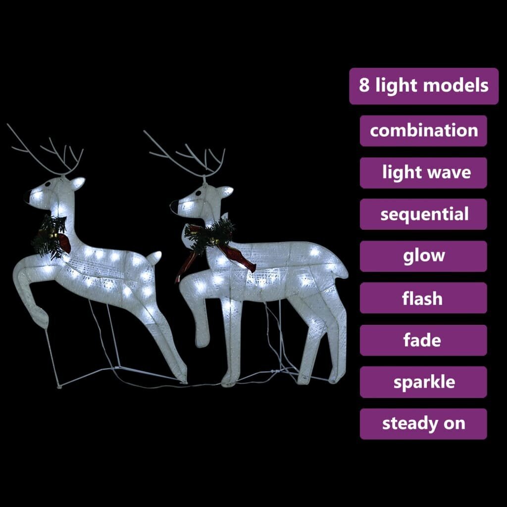 vidaXL Poro ja reki joulukoriste 140 LED-valoa ulkokäyttöön valkoinen hinta ja tiedot | Joulukoristeet | hobbyhall.fi