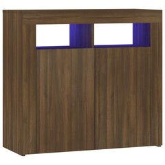 vidaXL Senkki LED-valoilla ruskea tammi 80x35x75 cm hinta ja tiedot | Olohuoneen kaapit ja lipastot | hobbyhall.fi