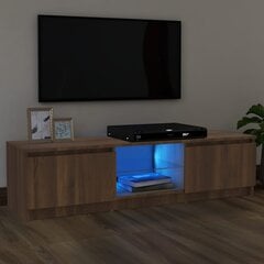 vidaXL TV-taso LED-valoilla ruskea tammi 120x30x35,5 cm hinta ja tiedot | TV-tasot | hobbyhall.fi