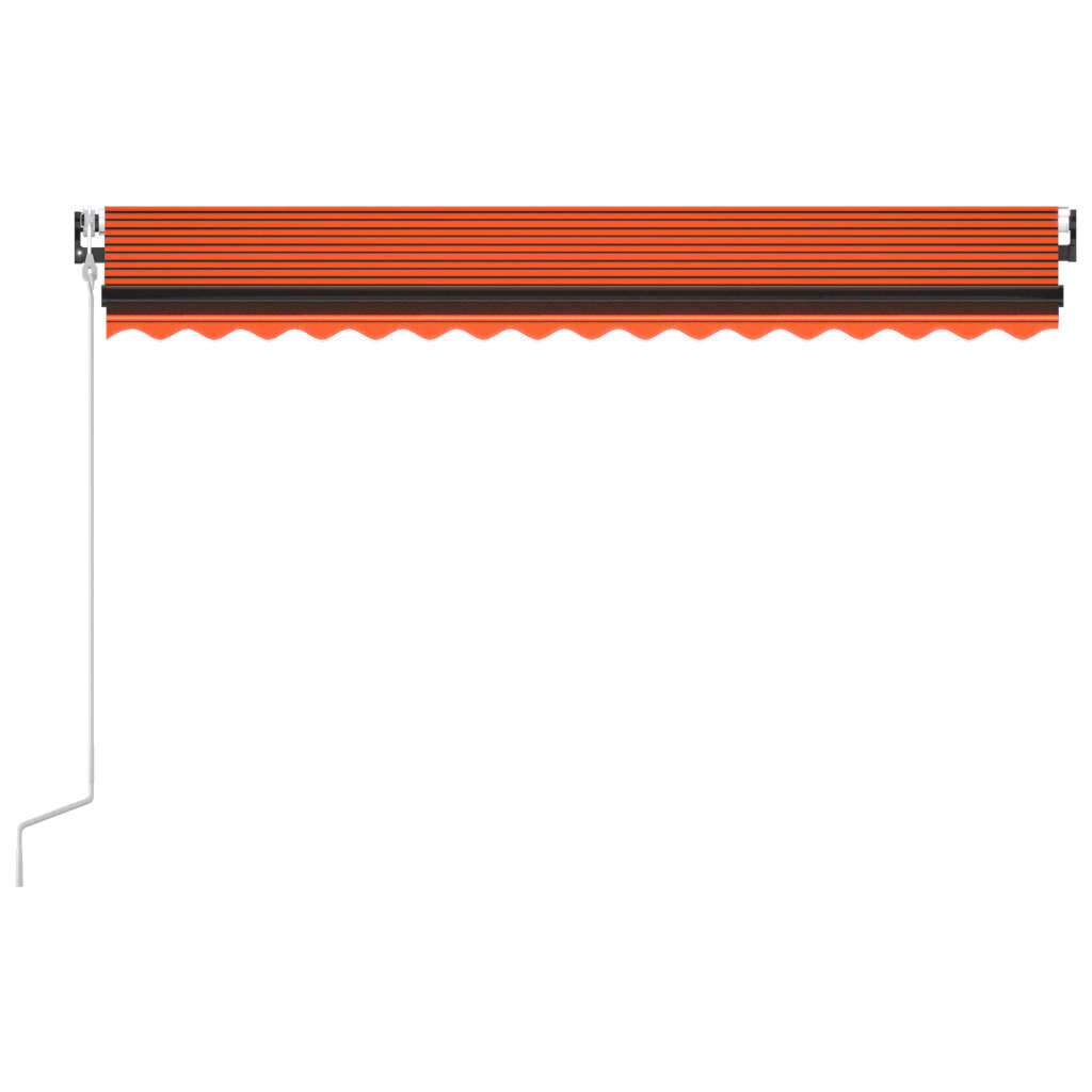 vidaXL Sisäänkelattava markiisi LED/tuulisens. 450x350cm oranssi/rusk. hinta ja tiedot | Aurinkovarjot ja markiisit | hobbyhall.fi
