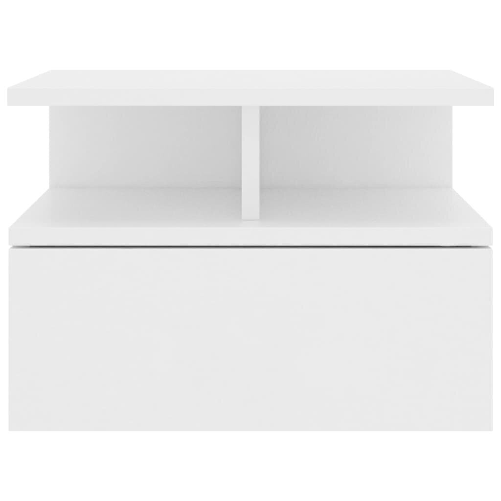 vidaXL Kelluvat yöpöydät 2 kpl valkoinen 40x31x27 cm lastulevy hinta ja tiedot | Yöpöydät | hobbyhall.fi
