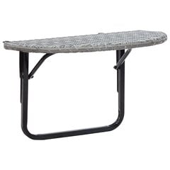 vidaXL Parvekepöytä harmaa 60x60x40 cm polyrottinki hinta ja tiedot | Puutarhapöydät | hobbyhall.fi