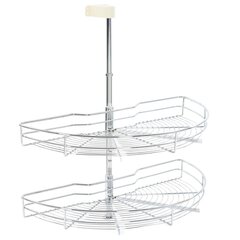 vidaXL 2-kerroksinen keittiön ritilähylly hopea 180° 75x38x80 cm hinta ja tiedot | Siivoustarvikkeet | hobbyhall.fi