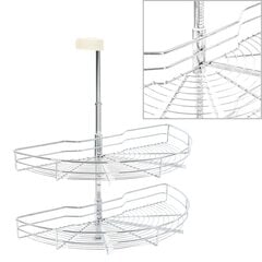 vidaXL 2-kerroksinen keittiön ritilähylly hopea 180° 75x38x80 cm hinta ja tiedot | Siivoustarvikkeet | hobbyhall.fi