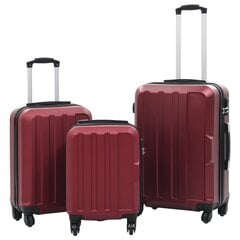 vidaXL Kovapintainen matkalaukkusarja 3 kpl viininpunainen ABS hinta ja tiedot | Matkalaukut ja matkakassit | hobbyhall.fi