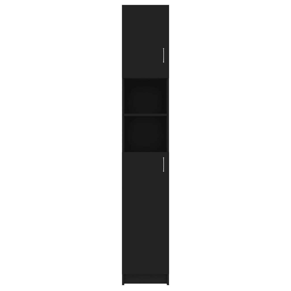 vidaXL Kylpyhuonekaappi musta 32x25,5x190 cm lastulevy hinta ja tiedot | Kylpyhuonekaapit | hobbyhall.fi