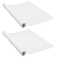 vidaXL Itseliimautuvat huonekalukalvot 2 kpl valkoinen 500x90 cm PVC hinta ja tiedot | Ikkunakalvot ja kontaktimuovit | hobbyhall.fi