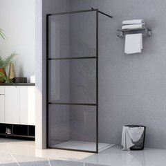 vidaXL Walk-in suihkun seinäke kirkas ESG-lasi musta 90x195 cm hinta ja tiedot | Suihkuseinät ja -ovet | hobbyhall.fi