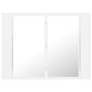 vidaXL Kylpyhuoneen LED peilikaappi valkoinen 60x12x45 cm akryyli hinta ja tiedot | Kylpyhuonekaapit | hobbyhall.fi