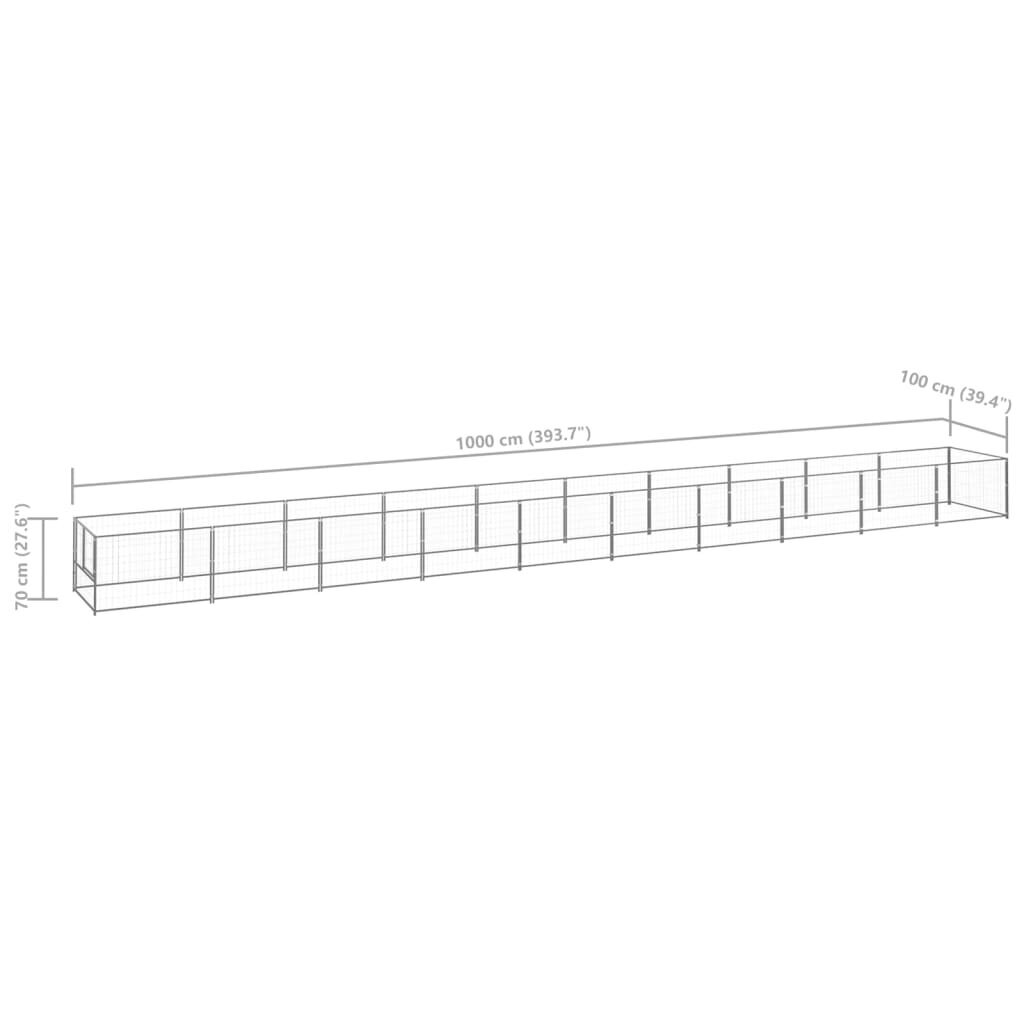 vidaXL Koiranhäkki hopea 10 m² teräs hinta ja tiedot | Pedit ja pesät | hobbyhall.fi