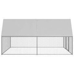 vidaXL Ulkotilan kanahäkki 3x4x2 m galvanoitu teräs hinta ja tiedot | Lintulaudat ja lintuhäkit | hobbyhall.fi