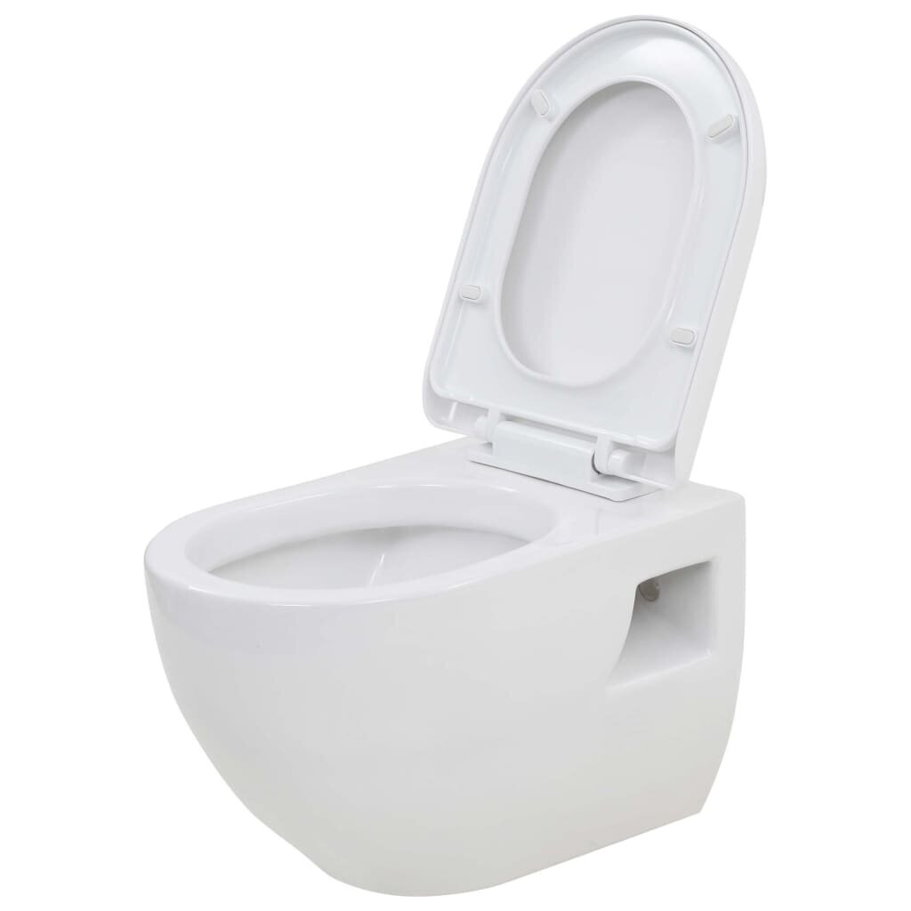 vidaXL Seinään kiinnitettävä WC piilotettu korkea säiliö keraaminen hinta ja tiedot | WC-istuimet | hobbyhall.fi