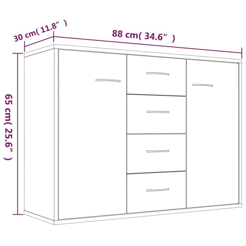 vidaXL Senkki savutammi 88x30x65 cm tekninen puu hinta ja tiedot | Olohuoneen kaapit ja lipastot | hobbyhall.fi