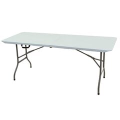 Kokoontaitettava pöytä, 180x70 cm, valkoinen hinta ja tiedot | Retkeilyvarusteet | hobbyhall.fi