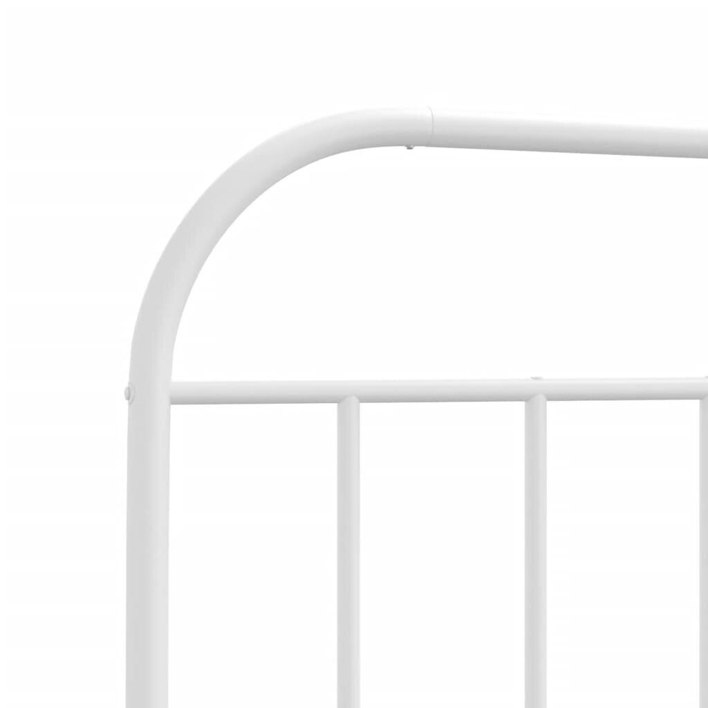 vidaXL Metallinen sängynrunko päädyillä valkoinen 107x203 cm hinta ja tiedot | Sängyt | hobbyhall.fi