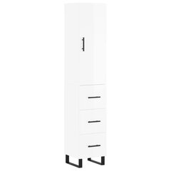 vidaXL Kaappi korkeakiilto valkoinen 34,5x34x180 cm tekninen puu hinta ja tiedot | Lipastot | hobbyhall.fi