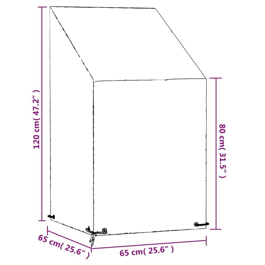 vidaXL Puutarhatuolisuoja 8 purjerengasta 65x65x80/120 cm polyeteeni hinta ja tiedot | Istuintyynyt, pehmusteet ja päälliset | hobbyhall.fi