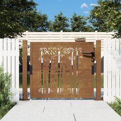 vidaXL Puutarhaportti 105x80 cm corten teräs bambukuvio hinta ja tiedot | Aidat ja tarvikkeet | hobbyhall.fi