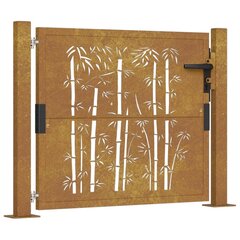 vidaXL Puutarhaportti 105x80 cm corten teräs bambukuvio hinta ja tiedot | Aidat ja tarvikkeet | hobbyhall.fi