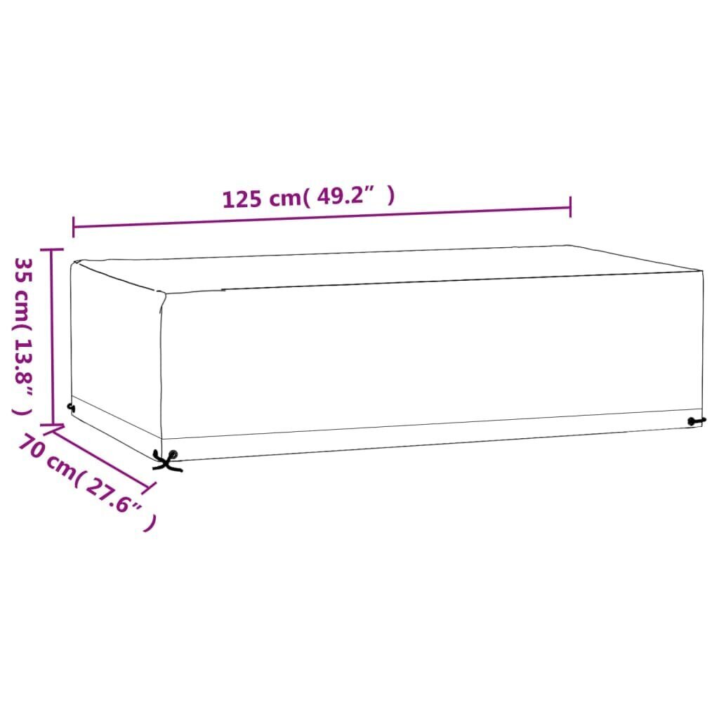 vidaXL Puutarhakalustesuoja 8 purjerengasta 125x70x35 cm suorakaide hinta ja tiedot | Istuintyynyt, pehmusteet ja päälliset | hobbyhall.fi