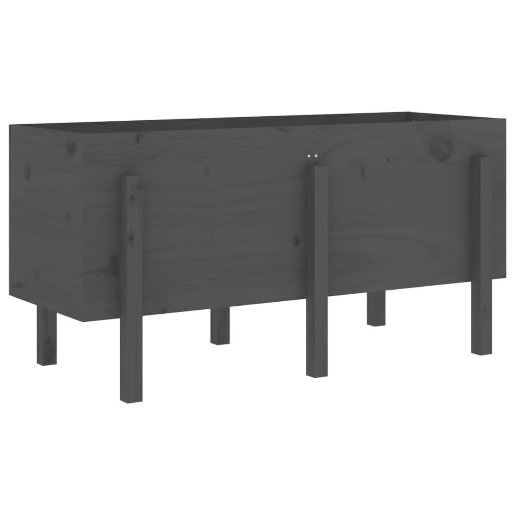 vidaXL Korotettu kukkalaatikko harmaa 121x50x57 cm täysi mänty hinta ja tiedot | Kukkalaatikot | hobbyhall.fi