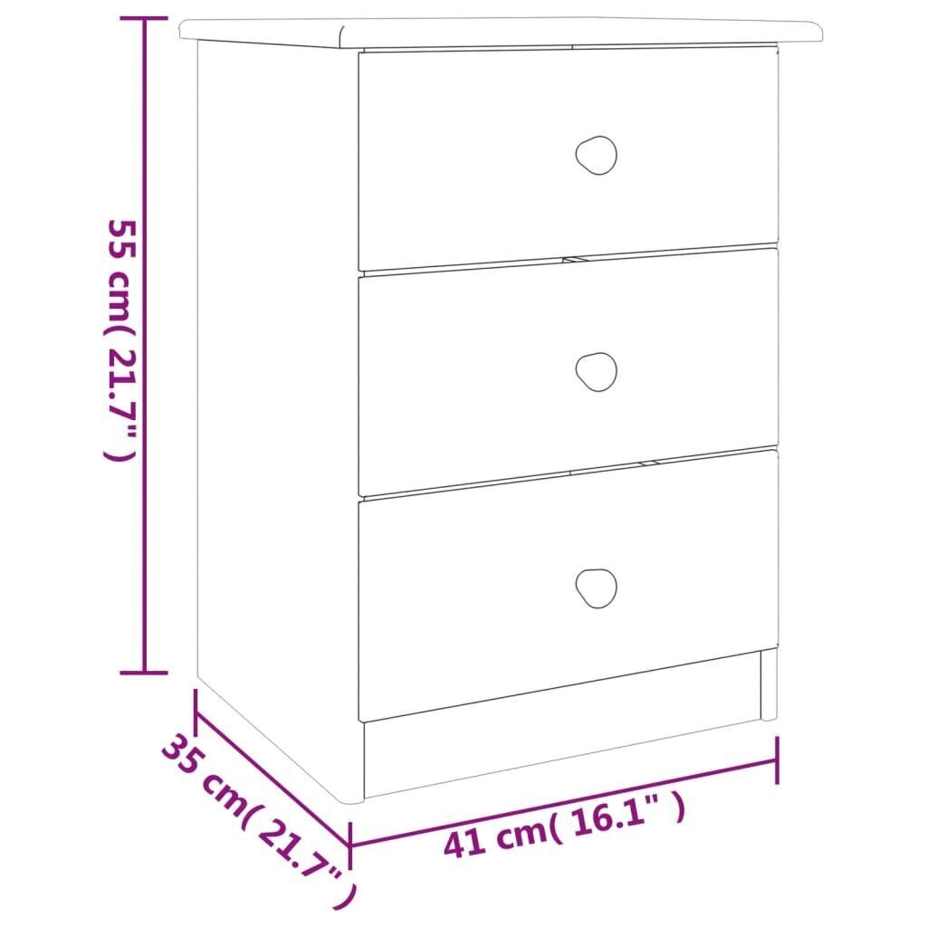 vidaXL Kenkäkaappi ALTA 41x35x55 cm täysi mänty hinta ja tiedot | Yöpöydät | hobbyhall.fi