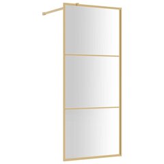 vidaXL Walk-in suihkun seinäke kirkas ESG-lasi kulta 90x195 cm hinta ja tiedot | Suihkuseinät ja -ovet | hobbyhall.fi