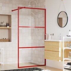 vidaXL Walk-in suihkun seinäke kirkas ESG-lasi punainen 115x195 cm hinta ja tiedot | Suihkuseinät ja -ovet | hobbyhall.fi