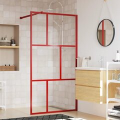 vidaXL Walk-in suihkun seinäke kirkas ESG-lasi punainen 100x195 cm hinta ja tiedot | Suihkuseinät ja -ovet | hobbyhall.fi