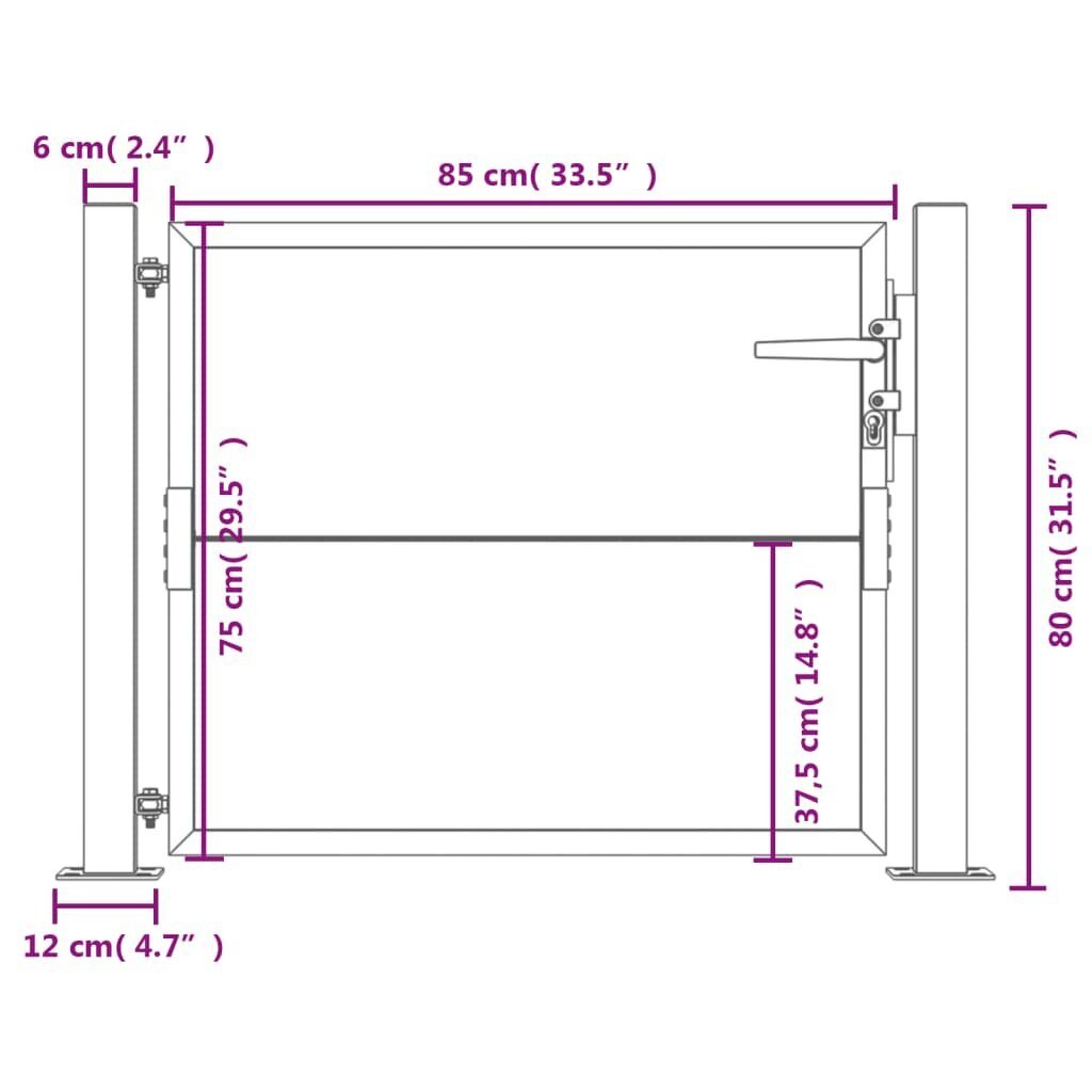 vidaXL Puutarhaportti 105x80 cm corten teräs hinta ja tiedot | Aidat ja tarvikkeet | hobbyhall.fi