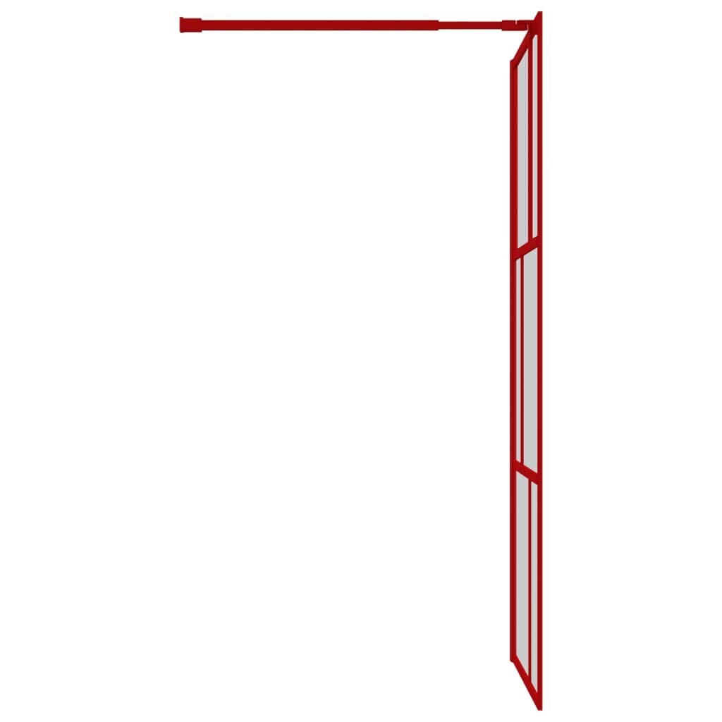 vidaXL Walk-in suihkun seinäke kirkas ESG-lasi punainen 90x195 cm hinta ja tiedot | Suihkuseinät ja -ovet | hobbyhall.fi