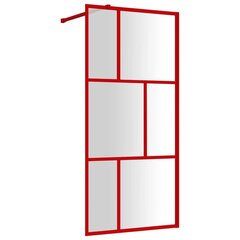 vidaXL Walk-in suihkun seinäke kirkas ESG-lasi punainen 90x195 cm hinta ja tiedot | Suihkuseinät ja -ovet | hobbyhall.fi