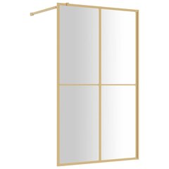 vidaXL Walk-in suihkun seinäke kirkas ESG-lasi kulta 118x195 cm hinta ja tiedot | Suihkuseinät ja -ovet | hobbyhall.fi