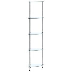 vidaXL 5-kerroksinen hylly läpinäkyvä 30x30x130 cm karkaistu lasi hinta ja tiedot | Hyllyt | hobbyhall.fi