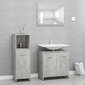 vidaXL 3-osainen kylpyhuonekalustesarja betoniharmaa lastulevy hinta ja tiedot | Kylpyhuonekalusteet | hobbyhall.fi