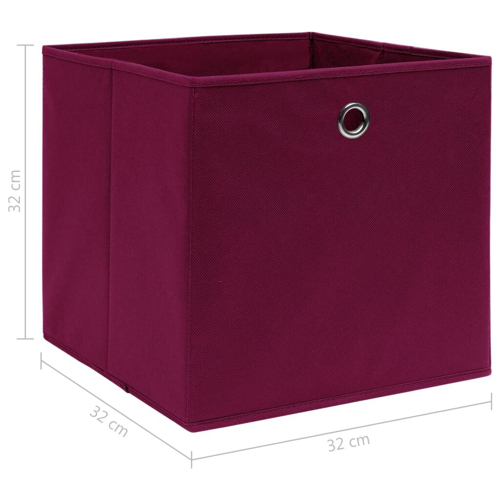 vidaXL Säilytyslaatikot 4 kpl tummanpunainen 32x32x32 cm kangas hinta ja tiedot | Säilytyslaatikot ja -korit | hobbyhall.fi