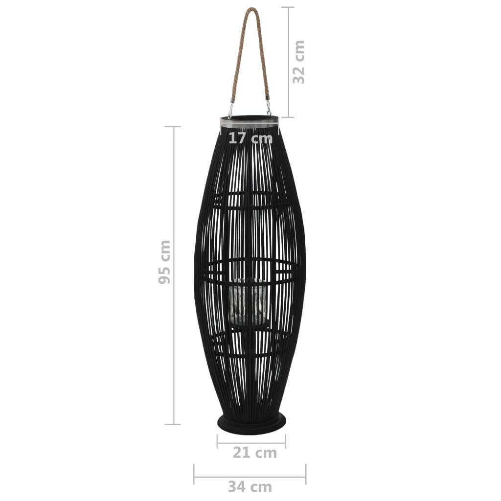 vidaXL Riippuva kynttilänpidike bambu musta 95 cm hinta ja tiedot | Kynttilät ja kynttilänjalat | hobbyhall.fi
