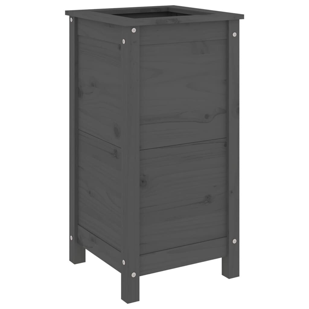 vidaXL Kukkalaatikko harmaa 40x40x78 cm täysi mänty hinta ja tiedot | Kukkalaatikot | hobbyhall.fi