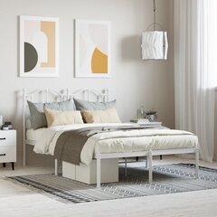 vidaXL Metallinen sängynrunko päädyllä valkoinen 120x200 cm hinta ja tiedot | Sängyt | hobbyhall.fi