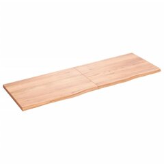 vidaXL Kylpyhuoneen työtaso v.ruskea 180x60x(2-4)cm käsitelty täyspuu hinta ja tiedot | Pöytälevyt | hobbyhall.fi