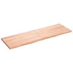 vidaXL Pöytälevy vaaleanruskea 160x50x(2-4) cm käsitelty täystammi hinta ja tiedot | Pöytälevyt | hobbyhall.fi