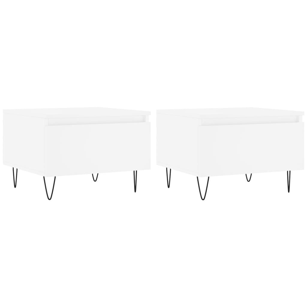 vidaXL Sohvapöydät 2 kpl valkoinen 50x46x35 cm tekninen puu hinta ja tiedot | Sohvapöydät | hobbyhall.fi