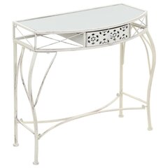 vidaXL Sivupöytä ranskalaistyylinen metalli 82x39x76 cm valkoinen hinta ja tiedot | Sohvapöydät | hobbyhall.fi