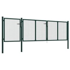 vidaXL Puutarhaportti teräs 400x75 cm vihreä hinta ja tiedot | Aidat ja tarvikkeet | hobbyhall.fi