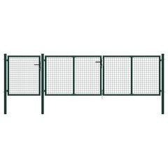 vidaXL Puutarhaportti teräs 400x75 cm vihreä hinta ja tiedot | Aidat ja tarvikkeet | hobbyhall.fi