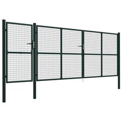 vidaXL Puutarhaportti teräs 500x150 cm vihreä hinta ja tiedot | Aidat ja tarvikkeet | hobbyhall.fi