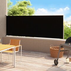 vidaXL Sisäänvedettävä terassin sivumarkiisi 220x500 cm musta hinta ja tiedot | Aurinkovarjot ja markiisit | hobbyhall.fi