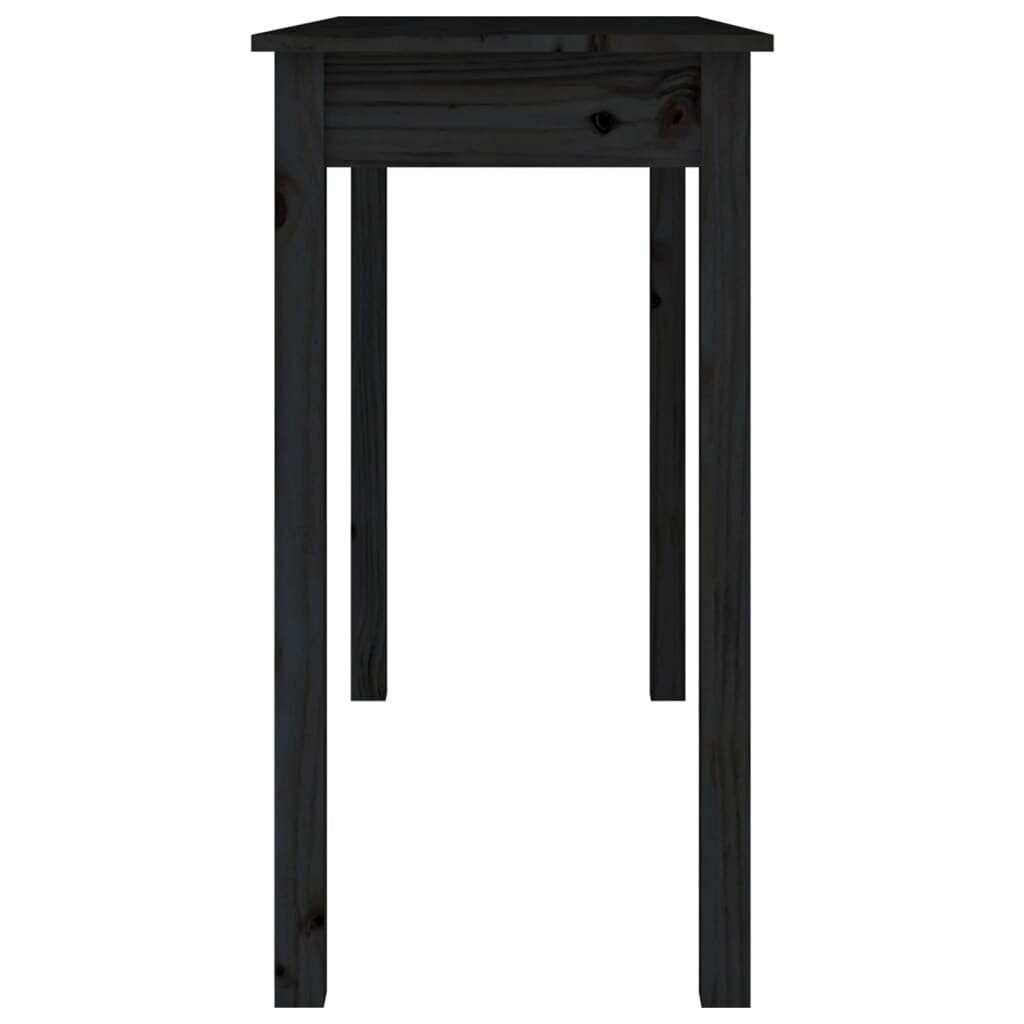 vidaXL Konsolipöytä musta 110x40x75 cm täysi mänty hinta ja tiedot | Sivupöydät | hobbyhall.fi